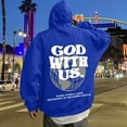 thumbnail image 1 of MHFRRA Sudadera con Capucha Estampada para Uso Diario Sudadera Informal para Mayor Comodidad y Estilo En Actividades Deportivas y de Ocio Azul, 1 of 5