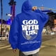 thumbnail image 1 of MHFRRA Sudadera con Capucha Estampada para Uso Diario Sudadera Informal para Mayor Comodidad y Estilo En Actividades Deportivas y de Ocio Azul, 1 of 5