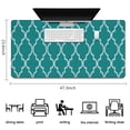 thumbnail image 5 of Long Mouse Pads for Desk,Teal Geometric Quatrefoil Pattern Desk Mats on Top Of Desks, Desk Mouse Pad Extra Large with 3mm Non-Slip Base and Stitched Edge for Gaming,Office,Work,Home 47.3"x23.6", 5 of 6