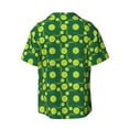 thumbnail image 6 of Lsque Tennis Balls print Men's Cuban Collar Short Sleeve Shirt Summer Beachwear Casual Button Down Fashionable Vacation Leisure Shirt-3X-Large, 6 of 7