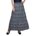 thumbnail image 1 of Moomaya Jupe Longue Imprimée pour Femmes Style Portefeuille Grande Taille Jupe Maxi à 3 Niveaux, 1 of 6