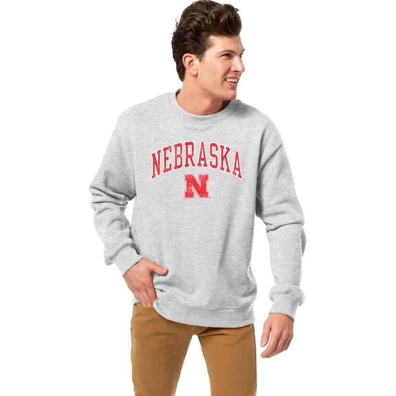 Men's League Collegiate Wear Heather Gray Nebraska Huskers Essentials 2.0 Fleece Pullover Sweatshirt
