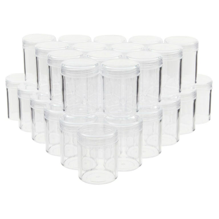 35-Pack 1.2 oz Clear Plastic Jars with Lids for Beads, Beauty