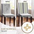 thumbnail image 5 of Sage Green Chair Covers Set of 6 and Grey Striped Rectangular Geometric Chair Back Covers Stretch Removable Washable Slipcovers Protector for Dining Room Kitchen Party Decor, 5 of 5