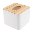 thumbnail image 1 of Square Tissue Box Tissue Box with Wooden Lid Household Removable Mini Wooden Tissue Box, 1 of 8