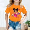 thumbnail image 2 of LRen T Shirts for Girls 6-7 Girl Cute Print Crew Neck Short Sleeve Tops Shirts Clothes Girls' Relaxed Fit Preppy Clothes T Shirt for Boys and Girls, 2 of 5