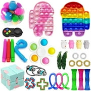 30 Pcs Fidget Toys Pack, Fidget Pack with Pop Bubble Simple and Fidget