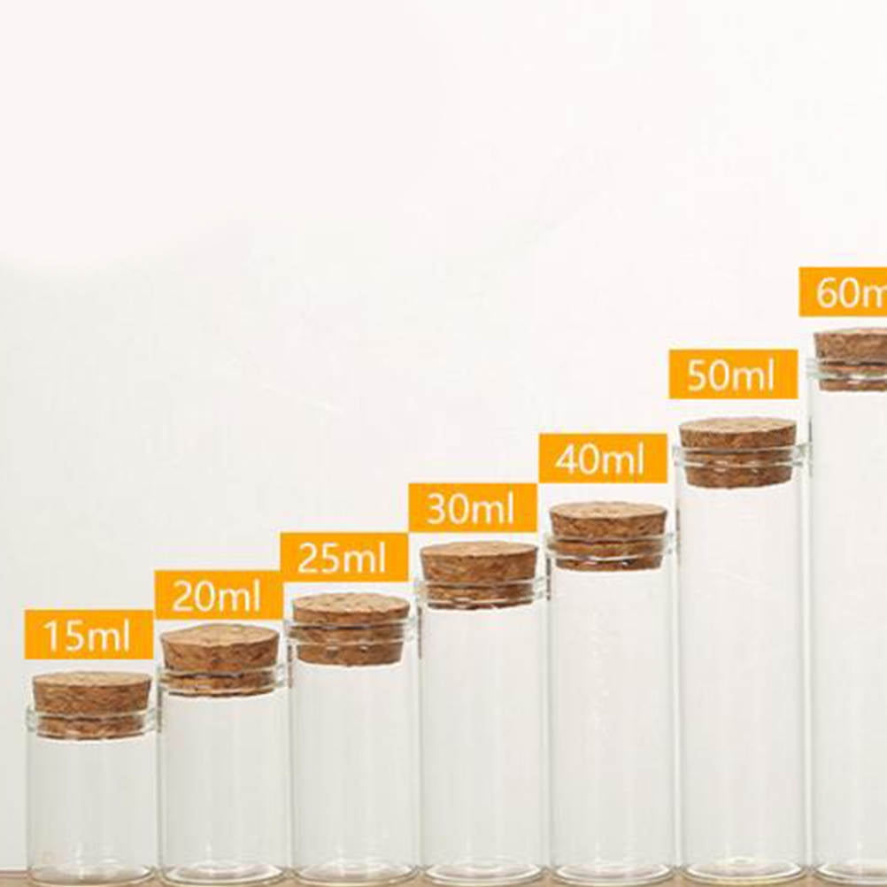 LOLIPPYY DIY Decorative Glass Containers with Bamboo Corks for Tea - 20Pcs