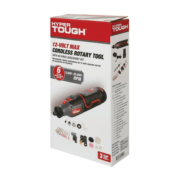 Hyper Tough 12V Max Cordless Rotary Tool with 40-Piece Accessory