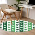 thumbnail image 5 of Area Rug 36in, Green White Shamrock Stripe Floor Carpet Living Room Rug, St. Patrick Trileaf Grass Line Non-Slip Welcome Mat Indoor Rugs for Bedroom Dining Room, 5 of 9