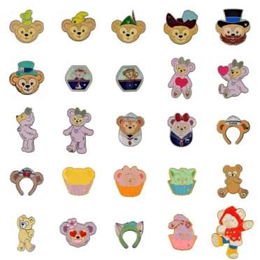 Disney Duffy The Bear 5 Assorted Trading Pins Disney California Adventure, Unisex