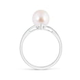 thumbnail image 2 of ANGARA Solitaire Japanese Akoya Cultured Pearl Bypass Split Shank Ring in 14K White Gold for Women | June Birthstone, Birthday, Anniversary, Jewelry Gift for Women | Pearl Ring, 2 of 8