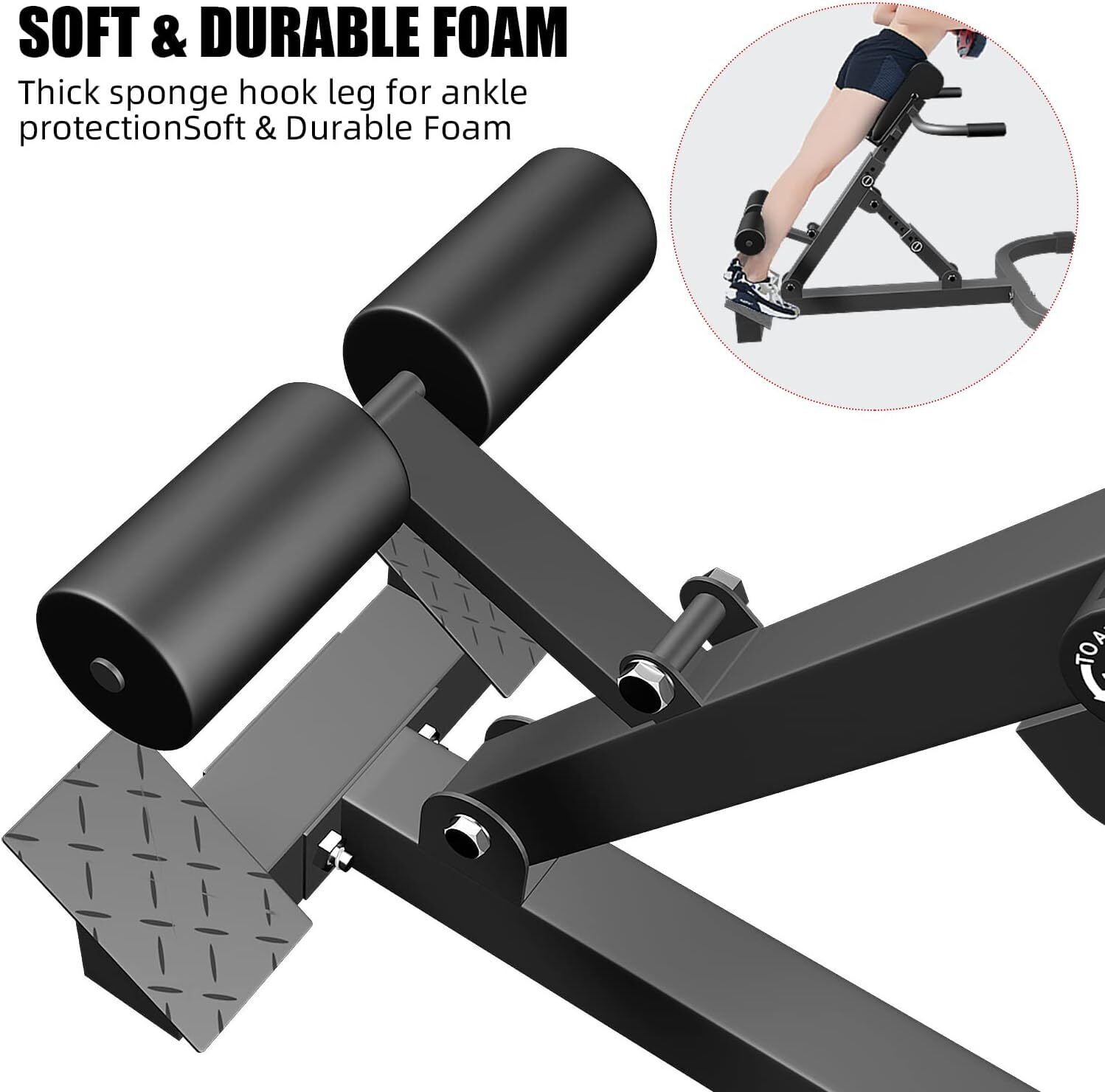 Adjustable Roman Chair Workout Bench for Abdominal & Core Strength, 5 Angles & Foldable