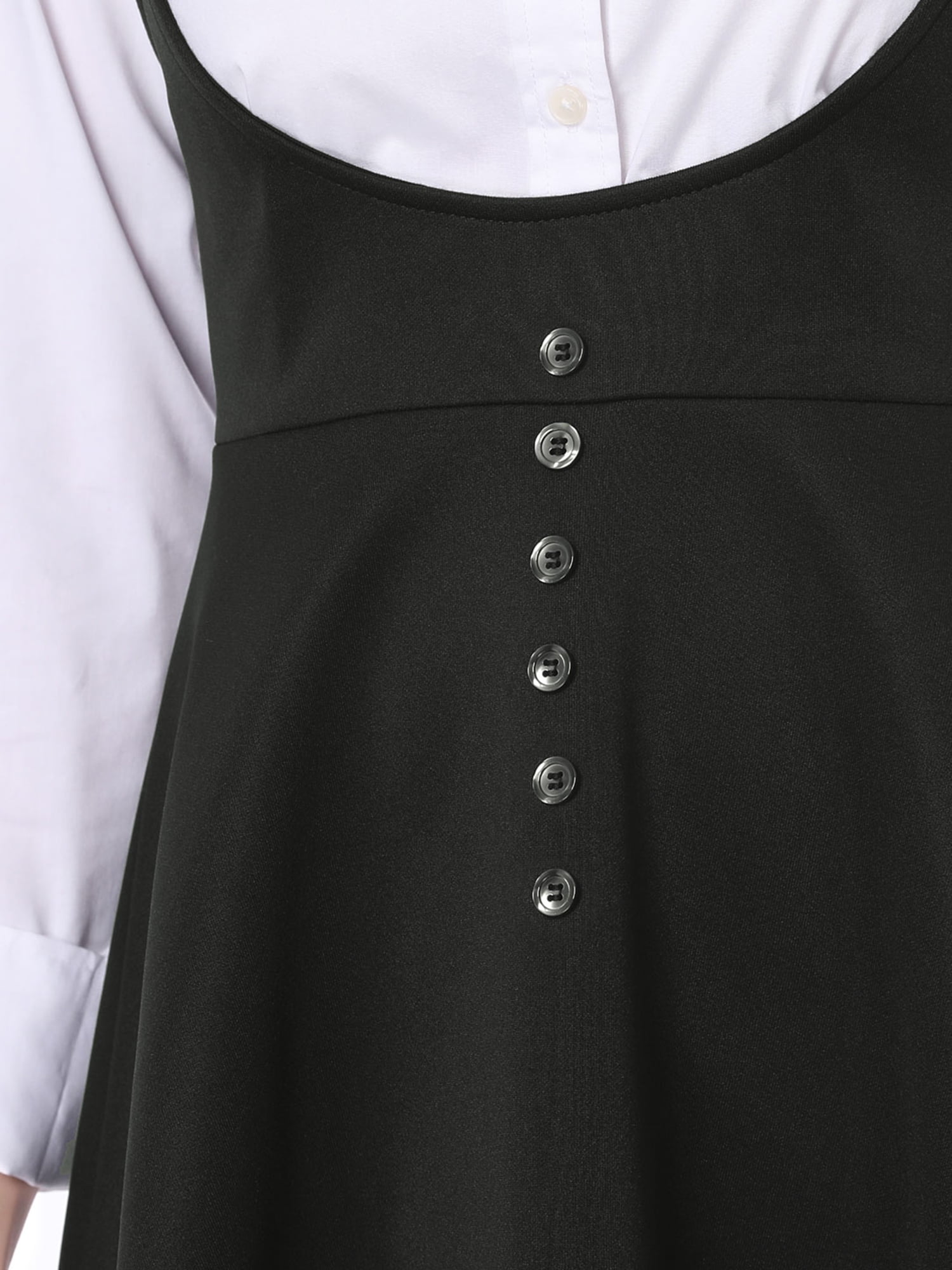 DARING DIVA Women's Above Knee Hem Suspender Skirt Dress S Black