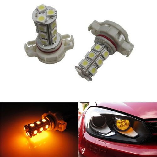 2 iJDMTOY Amber Yellow 18-SMD 5200s PSX24W LED Replacement Bulbs For Turn Signal Lights 