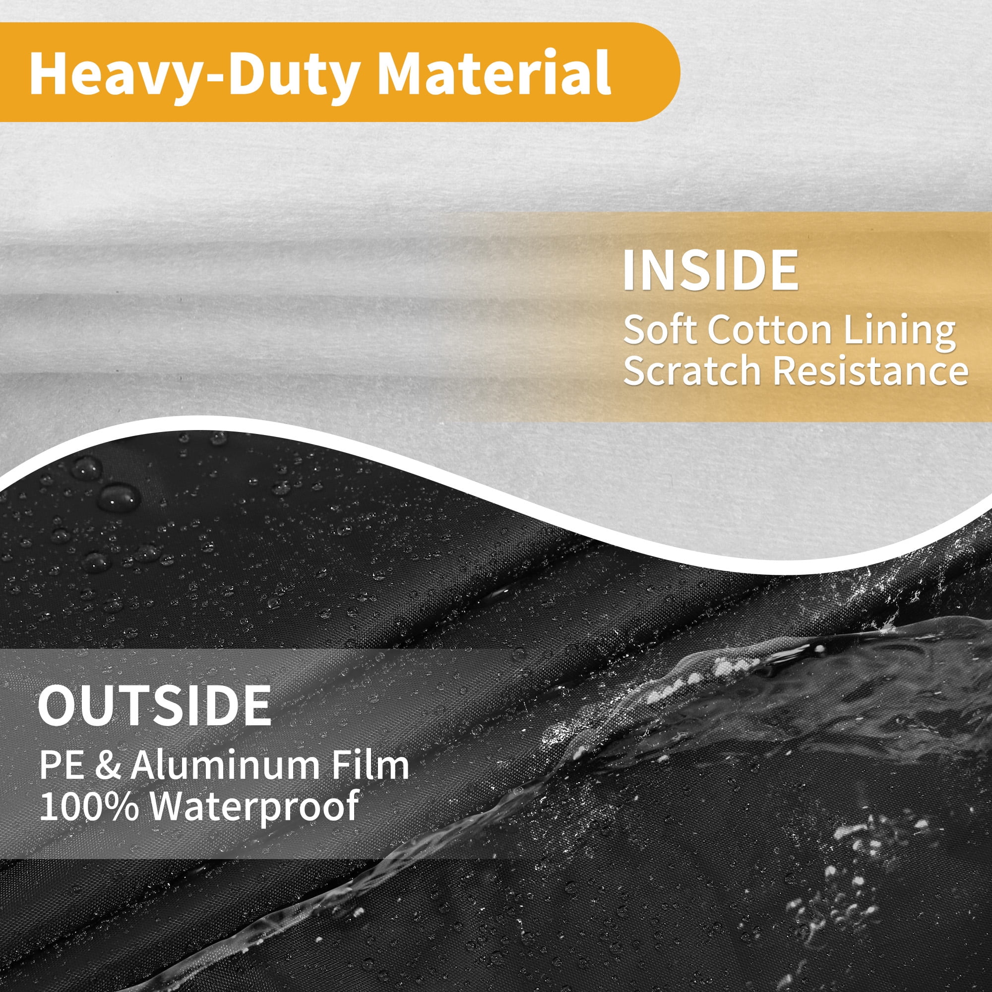 Unique Bargains Universal Waterproof Car Cover for Protection Black 200.79"x57.09"x47.24"