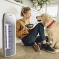 thumbnail image 3 of Pure Enrichment PureZone Elite True HEPA Large Room Tower Air Purifier with Air Quality Monitor, 4 Stage Filtration and UV-C Light (White), 3 of 5