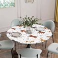 thumbnail image 5 of Beige Brown Horses Round Tablecloth for 36-44 Inch Tables,Fitted Table Cover with Elastic Edge,Horseshoes Farmhouse Abstract Art Waterproof Outdoor Table Cloth Protector for Patio Garden Dinner, 5 of 9
