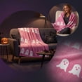 thumbnail image 6 of OCCOA Ghost Blanket Pinky Halloween Throw Blanket 39x29in Cute Ghost Pattern Soft Cozy for Bedroom Sofa Couch Bed Fall Festival Home Decoration Gift, D, 6 of 6