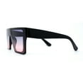 thumbnail image 3 of Retro Mobster Squared Flat Top Plastic Rectangular Sunglasses Black Blue Pink, 3 of 4