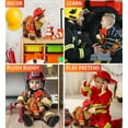 thumbnail image 4 of DolliBu Camel Firefighter Stuffed Animal - Super Soft Camel Fireman Toy with Red Fireman Costume Outfit and Fireman Hat, Cute Safari Life Stuffed Animal Fire Fighter Doll Plush Toy for Kids - 10 Inch, 4 of 7