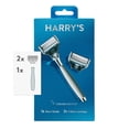thumbnail image 1 of Harry's Rasoir de Rasage pour Hommes avec 2 Cartouches de Recharge de Lame de Rasoir, Chrome Edition (Lot de 2), 1 of 5