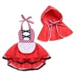 thumbnail image 2 of Combinaison-robe Tutu à Dos Nu pour Nouveau-Né et Tout-Petit Fille, Cape Rouge, Little Red Riding Hood, Tenues de Fête Cosplay, Costume 0-24 m, 2 of 5