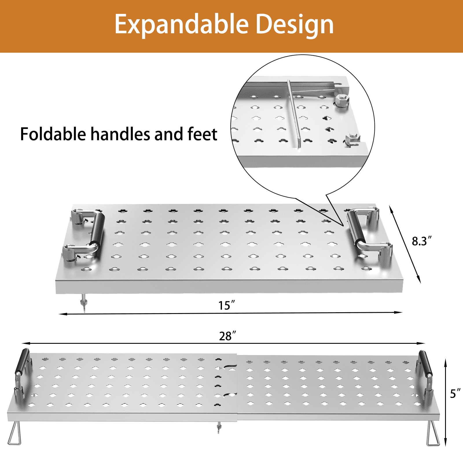15"-28" Adjustable Griddle Warming Rack for Most Tabletop Flat-top Griddles, Universale Grill Warming Rack for Blackstone 17 22 28 36 Inch Griddle, Grill Accessories for Weber for Nexgrill