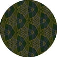 thumbnail image 1 of Ahgly Tapis Rond Lavable en Machine Intérieur Transitionnel Vert Armée, 4 Pieds Rond, 1 of 7