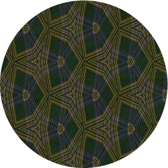 Ahgly Company Machine Washable Indoor Round Transitional Army Green Area Rugs, 6' Round