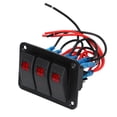 thumbnail image 2 of Panneau de Commutation 3 Gangs, Assemblage Simple Panneau de Commutation 3 Gangs DC12V 24V Léger Résistant à la Corrosion avec Autocollants pour Yachts pour Bateau, 2 of 8