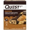 Quest Dipped Protein Bar, High Protein, Low Sugar, Chocolate Peanut Butter, 4 Count