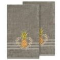 thumbnail image 2 of Authentic Hotel and Spa Turkish Cotton Pineapple Embroidered Dark Grey 2-piece Bath Towel Set, 2 of 3