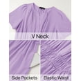 thumbnail image 3 of Vestido ZESICA casual de verano a media pierna para mujer, color morado, talla M, 3 of 4