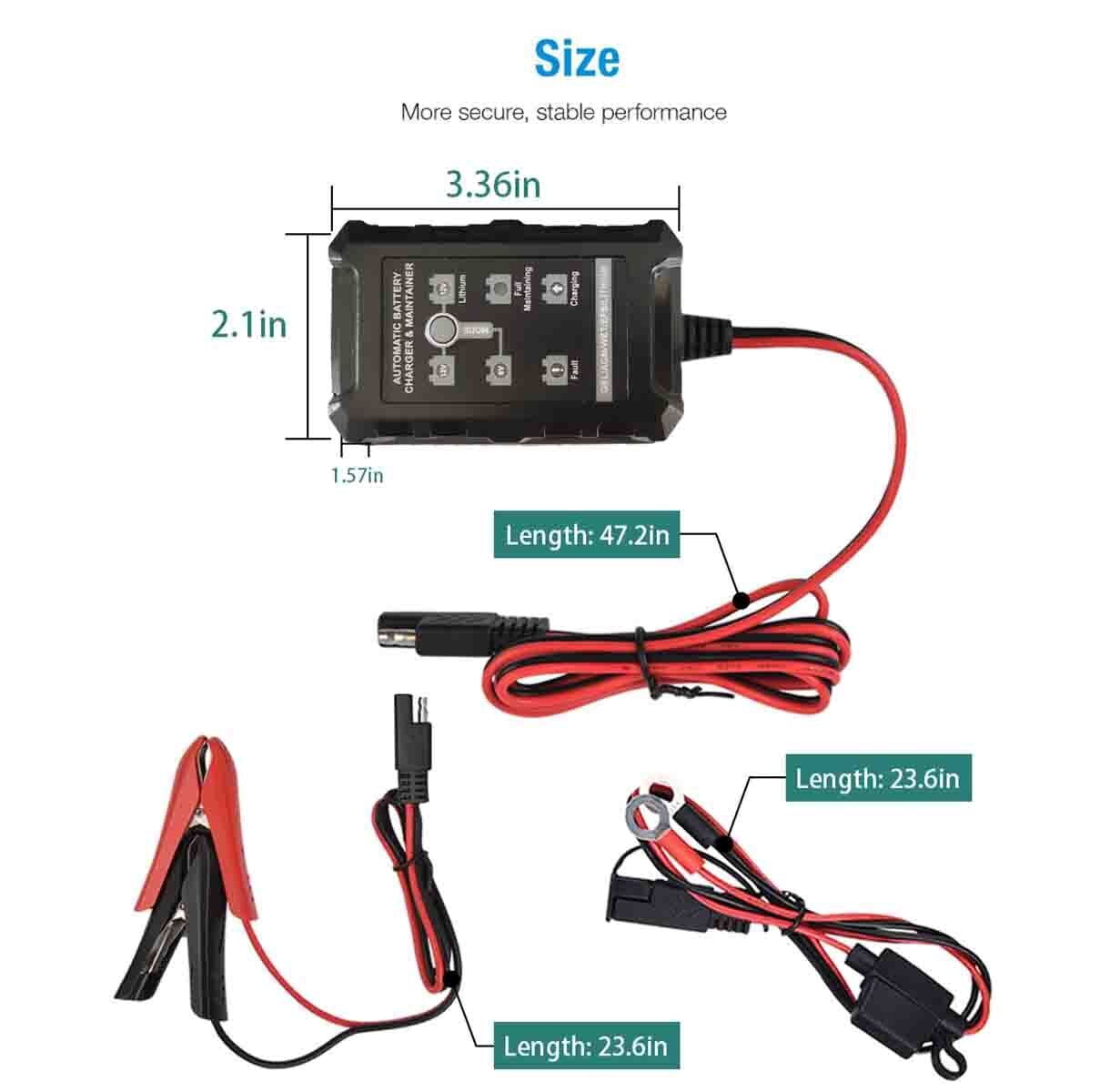 12V LiFePO4 Lithium Battery Charger for RV Off-grid Solar Camper Marine