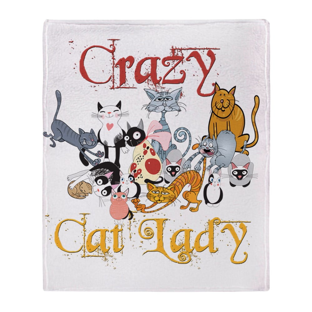 CafePress Crazy Cat Lady Throw Blanket Soft Fleece Throw Blanket