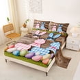 thumbnail image 2 of Erosebridal Easter Rabbits Eggs Full Size Sheets 4-Piece For Teens,Kids Cute Plaid Bowknot Bed Sheets,Ultra Soft Home Decor, 2 of 5