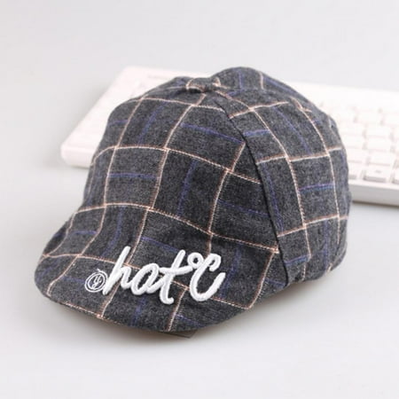 

Baby Hat Casua Plaid Cotton Linen Baby Boy Cap Beret Elastic Kids Hat Baby Accessories for 2-5 Years