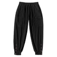 thumbnail image 4 of Wide Leg Pants Man Solid-Color Loose Casual Pocket Drawstring Elastic-Waist Sports Pants Black 2Xl, 4 of 7