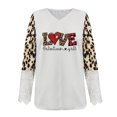thumbnail image 4 of Ichuanyi liquidación de mujeres casuales día de San Valentín estampado leopardo encaje encaje de manga larga camiseta blusa tops ICHUANYI WER202308212997, 4 of 4