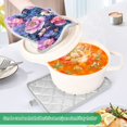 thumbnail image 3 of Yayeee Pot Holders Kitchen Heat Resistant with Pockets 7"x9.8" Cotton Oven Cooking Hot Pads, Colorful Art Flowers, 3 of 7