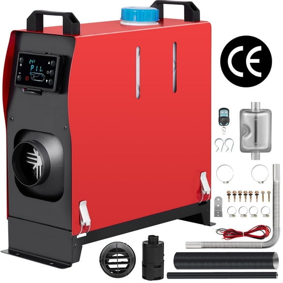 VEVOR Diesel Air Heater All in One 12V 5KW,Diesel Parking Heater with Black LCD Switch & Muffler & Wireless Control for Car Bus Truck Boat