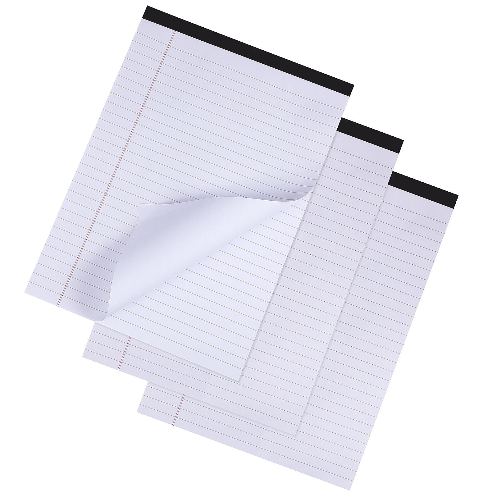 Tineasur 3Pcs White A4 College Ruled Legal Pads Lined Writing Notebooks for Home Use