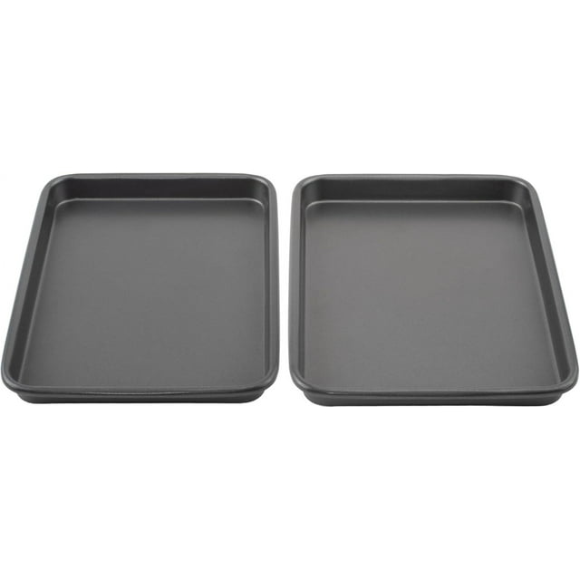 GoodCook Ensemble Quotidien de 2 Plaques de Cuisson Mini en Acier Antiadhésif 9 Pouces x 6.2 Pouces, Gris