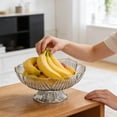 thumbnail image 5 of Ontiwes Tall-Legged Fruit Bowl, Pedestal Snack & Candy Tray, Plastic Serving Dish with Petal Edge, 1 Piece, 10.04 x 4.72 Inches, 5 of 6