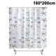 thumbnail image 3 of Cortina de ducha ecológica e impermeable con temática oceánica. Cortinas de baño semitransparentes con ojales y ganchos inoxidables., 3 of 8