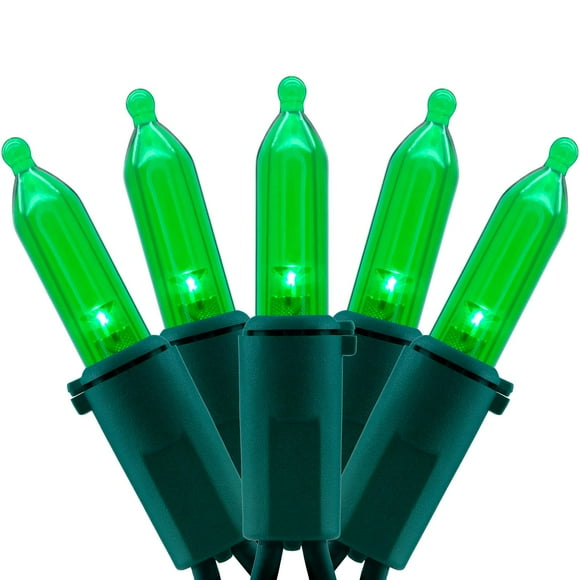 YULETIME 200 Count Green LED Christmas Lights, 66 Feet Green Wire UL Certified Commercial Grade Holiday String Light Set (Green)