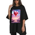 thumbnail image 4 of Plus Size Shirt for Women Black Tops for Women Short Sleeves Shirt for Women Valentine's Day (27) T Shirt Crewneck Shirt for Women XS, 4 of 5