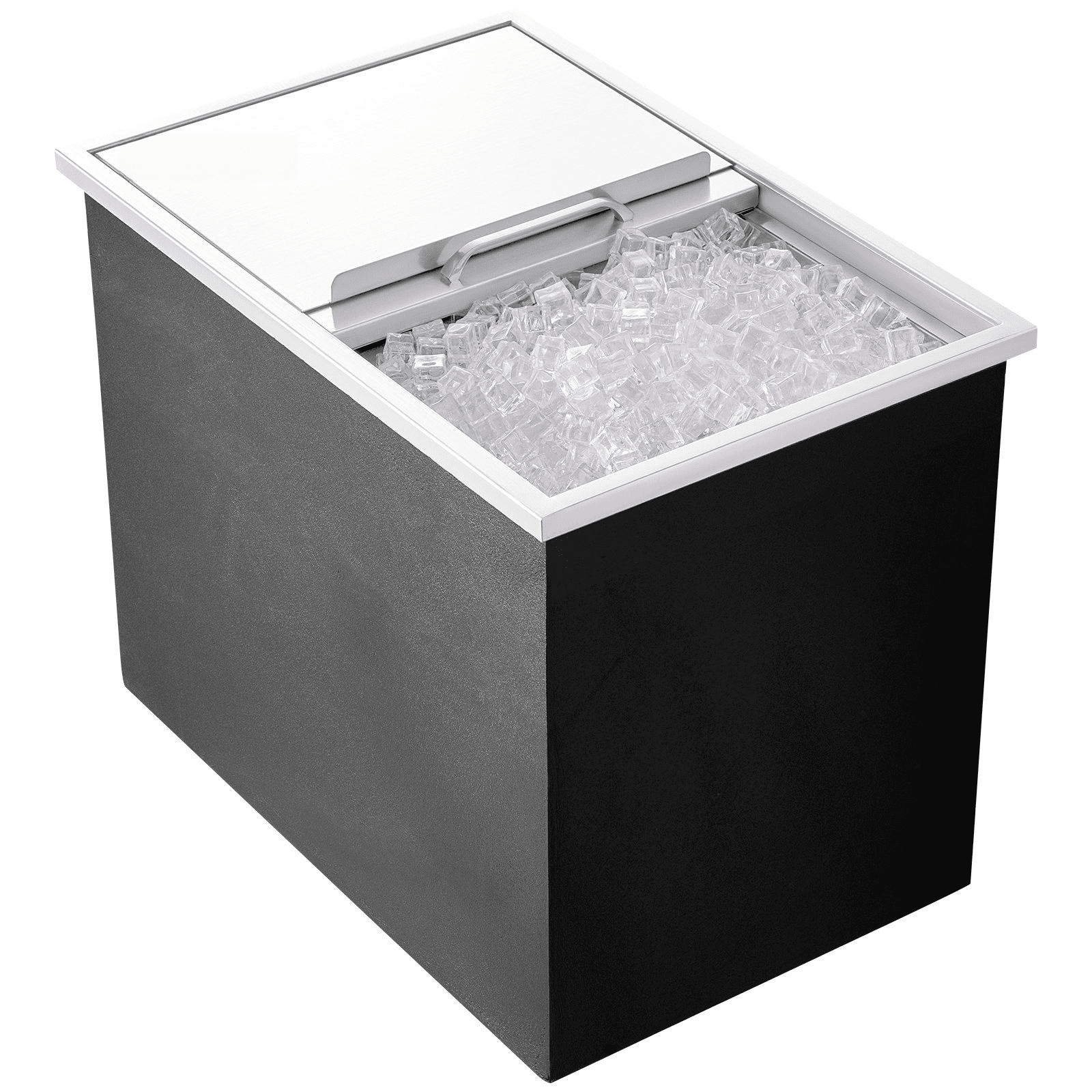 Stainless Steel Drop In Ice Chest, 40.9qt Commercial Ice Bin, 27"x18"x21", Outdoor Bar Cooler, Drain Included, Wine Beer Beverage Storage