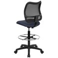 thumbnail image 3 of Mid-Back Navy Blue Mesh Drafting Chair, 3 of 5